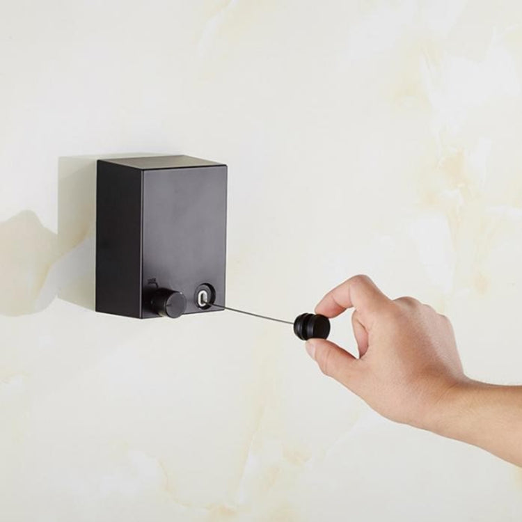 Retractable Indoor And Outdoor Clothes Wall Hanger Magic Drying Rack Balcony Bathroom Invisible Clothesline Wire Rope, Black