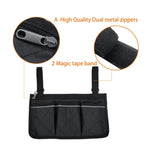 Walking Aid Wheelchair Armrest Side Storage Bag Car Storage Hanging Bag, Purple, Black, Brown, Red Wine, Dark Blue