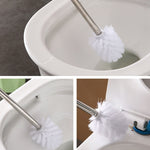 Stainless Steel Long Handle Toilet Brush Toilet Cleaning Brush, Triangle Shape Base