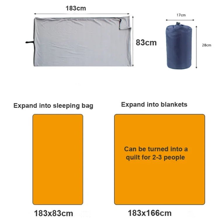 Outdoor Fleece Sleeping Bag Camping Trip Air Conditioner Dirty Sleeping Bag Separated By Knee Blanket During Lunch Break, Extra Thick Section (Plaid Cloth), Thickened (Blue), Thickened (Army Green), Thickened (Grass Green), Thickened (Gray)            ...