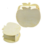 Lovely Creative Child DIY Wooden Apple Hand Painted Piggy Bank, 10x5.6x9.5cm
