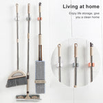 Mop Holder Wall Mounted Organizer Holder Household Kitchen Bathroom Adhesive Storage Broom Hanger Clip Hook Racks