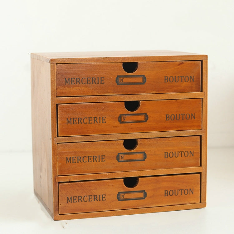 Retro Wooden Drawer Storage Cabinet Desk, One Pumping, Four Pumping