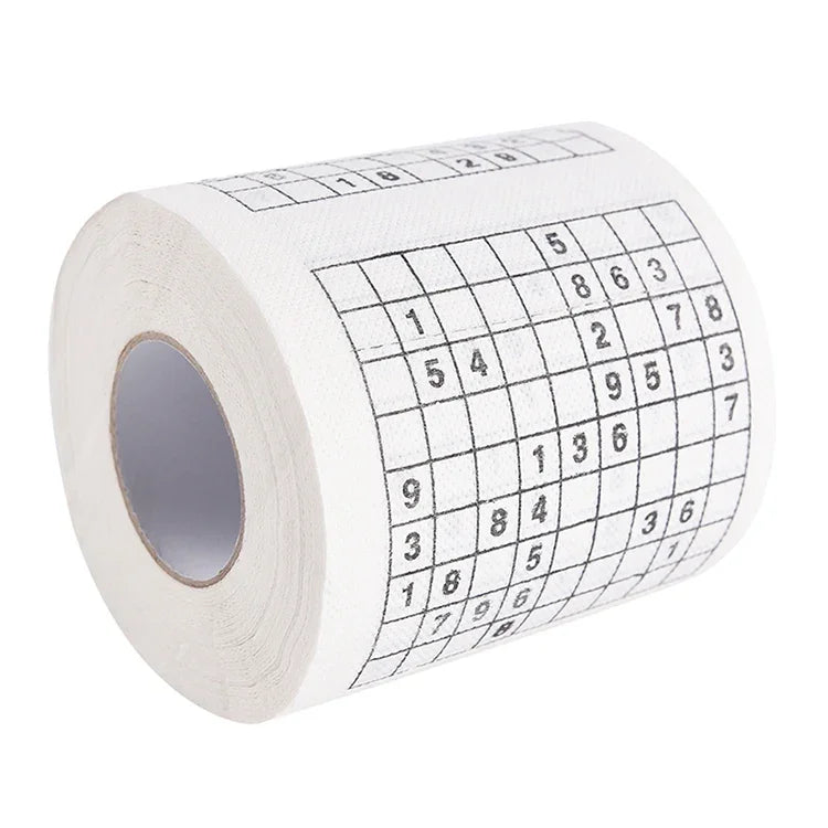 3 Rolls Creative Sudoku Toilet Paper Roll Paper Facial Tissue, 3 Rolls