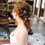 Fashion Rhinestone Pearl Starfish Hairpin For Women Bridal Headpiece Hair Styling Tool