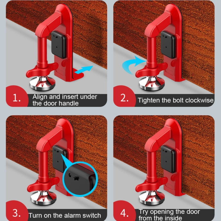 Locks Self-Defense Door Stop Travel Accommodation Door Stopper Door Lock Security Device, Alarm Door Stop
