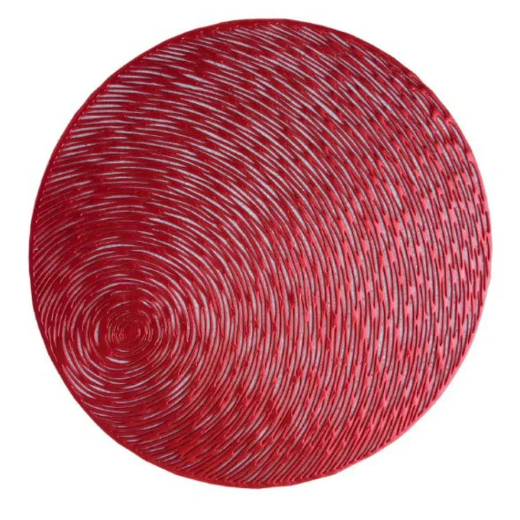 2 PCS Fashion Round Hollow Placemats PVC Table Mats Coffee Cup Pad