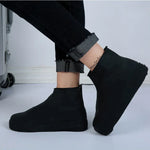 2 Pairs Waterproof Shoe Cover Raincoat Non-slip Reusable Silicone Insole Shoe Slip Rainshoes Cover, L