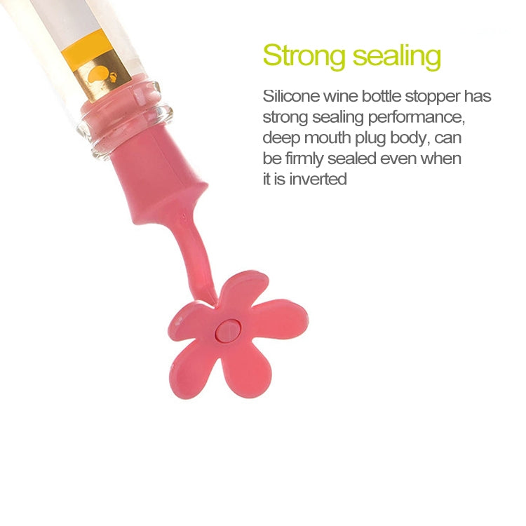 5 PCS Silicone Wine Stopper Flower Beer Stopper, 5 PCS Flower Shape(Purple), 5 PCS Flower Shape(Red), 5 PCS Flower Shape(Blue)
