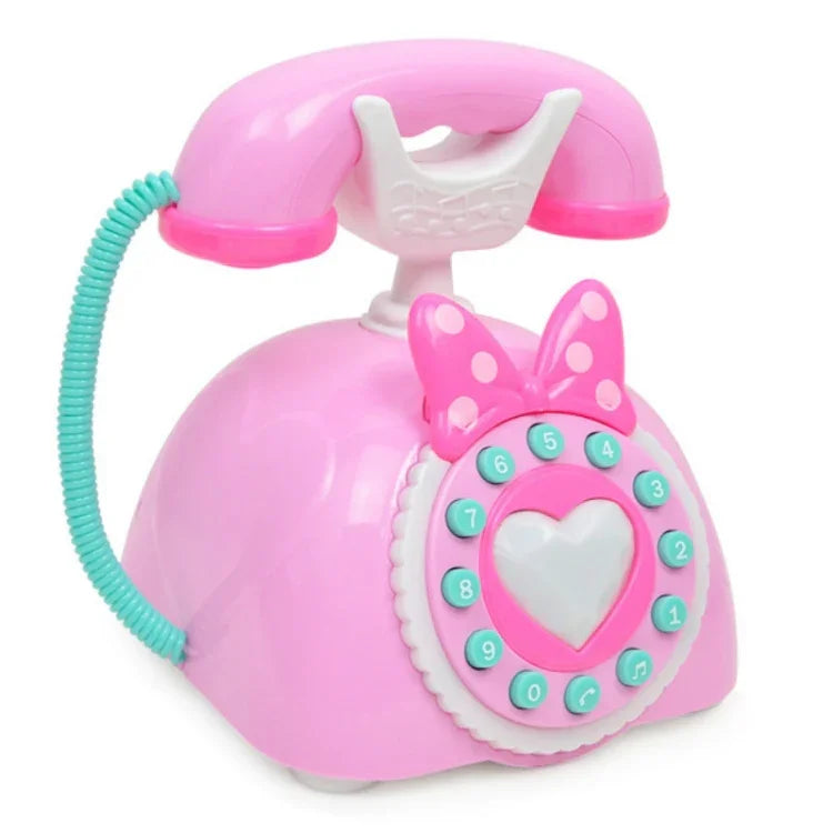 Child Simulation Retro Telephone Light Music Cartoon Early Education Puzzle Musical  Toys