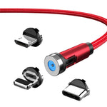 CC56 Dust Plug Rotating Magnetic Wire, Cbale Length: 2m, 2m Android Head, 2m Micro USB, 2m Type-C Head, 2m 8Pin Head, 2m Line+Three Heads, 2m + 8Pin + Type-C/USB-C + Micro USB, 2m Line