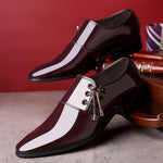 Pointed Business Dress Men Glossy Casual Leather Shoes, 38, 39, 40, 41, 42, 43, 44, 45, 46, 47, 48