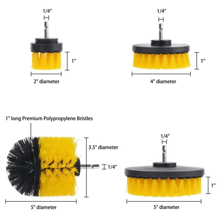 19 in 1 Household Nylon Hexagonal Electric Drill Brush Pads Scouring Sanding Disc Pad Kits, 19 in 1