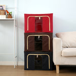 Folding Storage Box Non Woven Fabric With Zipper Moisture-proof Clothes Storage Box, 150L 75x46x45cm