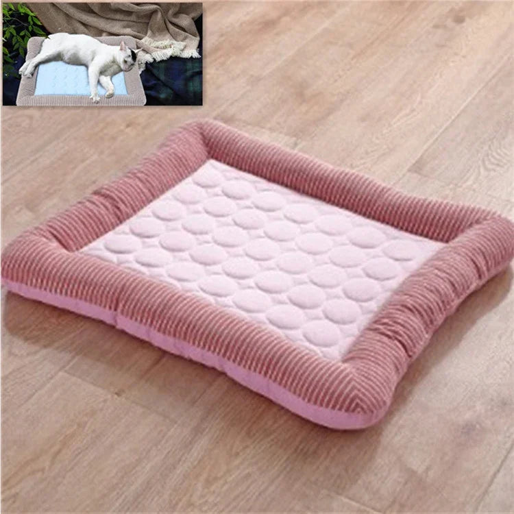 Summer Ice Silk Nest Pads Small and Medium-sized Multifunctional Cool Pet Nest Dog Cat Pad, S, M, L
