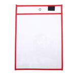 Erasable Hanging PVC A4 Transparent Sewing Red Document Dry Erase Bag, 21×30cm
