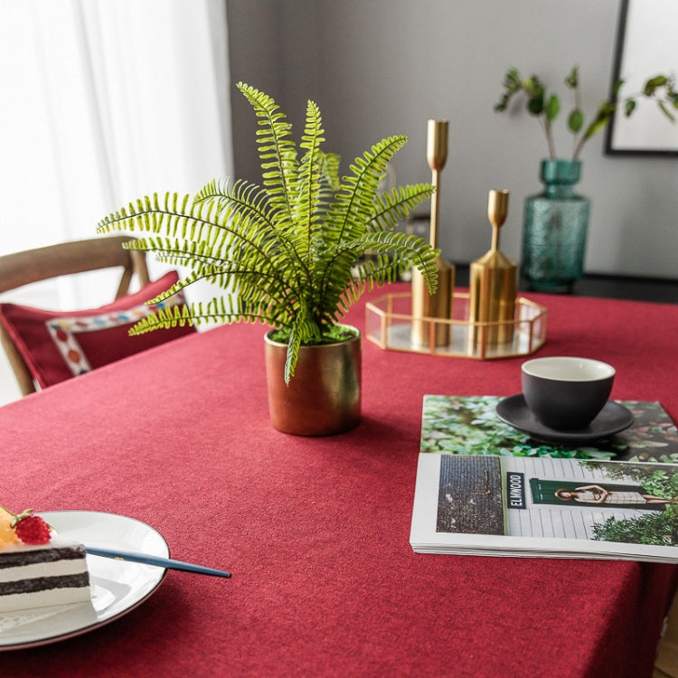 Solid Color Waterproof Tablecloth Linen Rectangular Tablecloth, 130x220cm, 130x240cm, 140x260cm, 130x300cm, 140x300cm