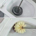Household Long Handle Toilet Brush Suction Set Without Dead Angle Cleaning Brush, Gray, Brown