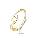 Naughty Cat Sterling Silver Ring Fashion Open Ring, SCR220, SCR220-B
