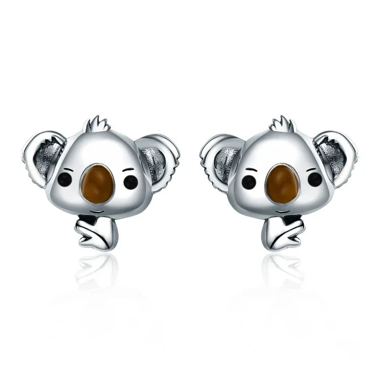 Koala Sterling Silver Ladies Gemstone Earrings, SCE381