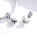 S925 Sterling Silver Animal Elephant Pendant DIY Bracelet Accessories