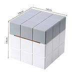Cube Tissue Box Desktop Storage Box, Pure White, White+Grey, White+Pink, White+Blue