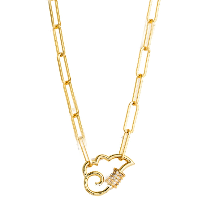 Ladies Exquisite Clavicle Chain Brass Micro-inlaid Zircon Necklace, Cloud