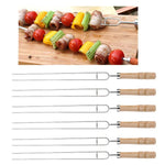 Stainless Steel Barbecue Skewers Barbecue Fork U-shaped Barbecue Fork, Spec: 6pcs + 2  Sweeps, 6 PCS, 4 PCS