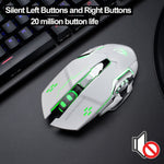 FREEDOM-WOLF X8 2400 DPI 6 Keys 2.4G Wireless Charging Silent Luminous Gaming Mechanical Mouse, X8 Metal Grey, X8 Star Black
