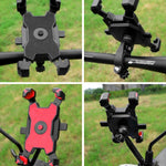 Electric Bicycle Mobile Phone Holder Can Be Rotated 360-degree Mobile Phone Holder Four-way Adjustment Bracket for Motorcycle, Handlebars, Rearview Mirrors