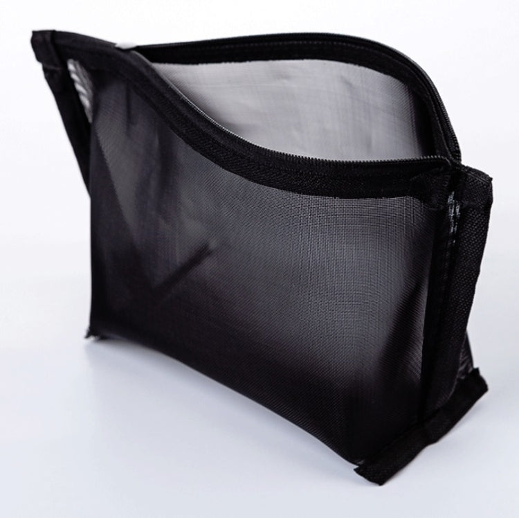 Black Transparent Mesh Cosmetic Bag Three-piece Large Capacity Travel Cosmetic Storage Bag, Three-piece Storage Bag