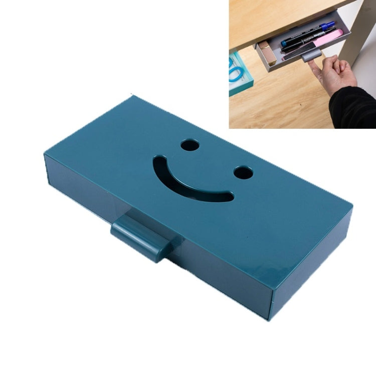 Hidden Drawer Storage Box Office Desk Bottom Paste Large Capacity Pen Case, Dark Blue, Light Blue, Pink, Gray