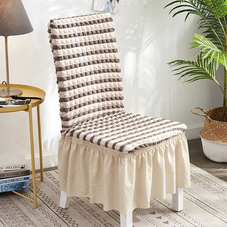Bubble Skirt Chair Cover Household Elastic Universal One-piece  Seat Stool Cover Fabric Grid Chair Cover, Universal Size