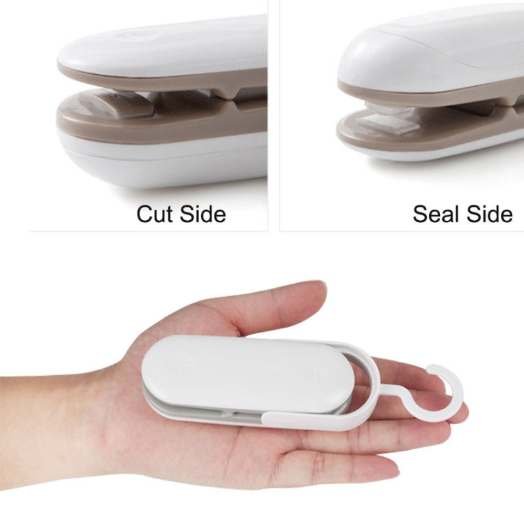 Household Mini Heat Sealing Machine Package Sealer Clamps, Brown, Gray