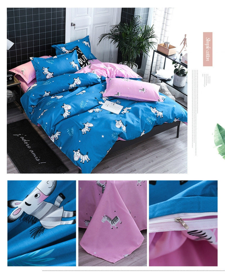 Bedding Set Luxury Family Set Sheet Duvet Cover Pillowcase, 1.5m Four-piece bedsheet