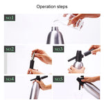 Manual Soda Siphon CO2 Dispenser Water Bubble Generator Cool Drink Cocktail Soda Machine Aluminum Bar DIY Soda Maker, Capacity: 1L