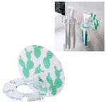 Plastic Toothbrush Holder Toothpaste Storage Tooth Brush Dispenser, WHITE, Pink, Green