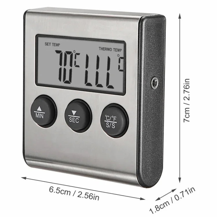 Digital Oven Thermometer Kitchen Food Cooking Meat BBQ Probe Thermometer Timer Water Milk Temperature Cooking Tools, Digital Oven Thermometer