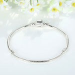 17-21cm Silver Snake Chain Link Bracelet Fit European Charm Pandora Bracelet, 20cm, 21cm, 19cm, 18cm