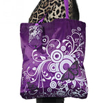 Foldable Shopping Bag Butterfly Flower Oxford Fabric Shoulder Bag Reusable Tote Bag, purple, coffee, red, rose red, purple red, sapphire blue, sky blue, orange, black