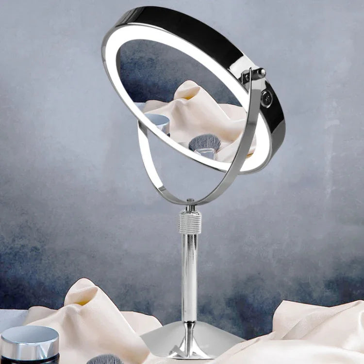 Desktop Double-SidedRound LED Luminous Makeup Mirror Liftable Magnifying Mirror, Plane + 3 Times Magnification(8-inch Rechargeable), Plane + 5 Times Magnification(8-inch Rechargeable), Plane + 7 Times Magnification(8-inch Rechargeable)                 ...