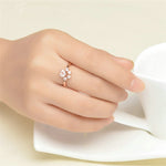 Women Crystal Cute Cat Claw Opening Adjustable Ring Jewelry