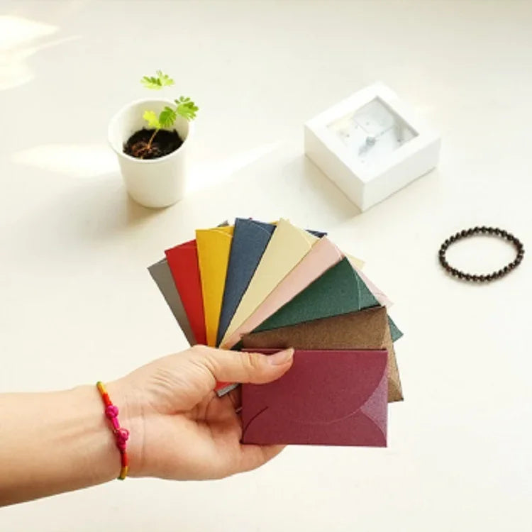 10 PCS Retro Chinese Style Romantic Mini Pearlescent Paper Envelopes Random Color Delivery, Chinese Style Envelopes