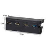 2 PCS PS4 Slim Extend USB Adapter Accessories for Play Station 4 Slim Console USB HUB 3.0 High Speed, for PS4 Slim