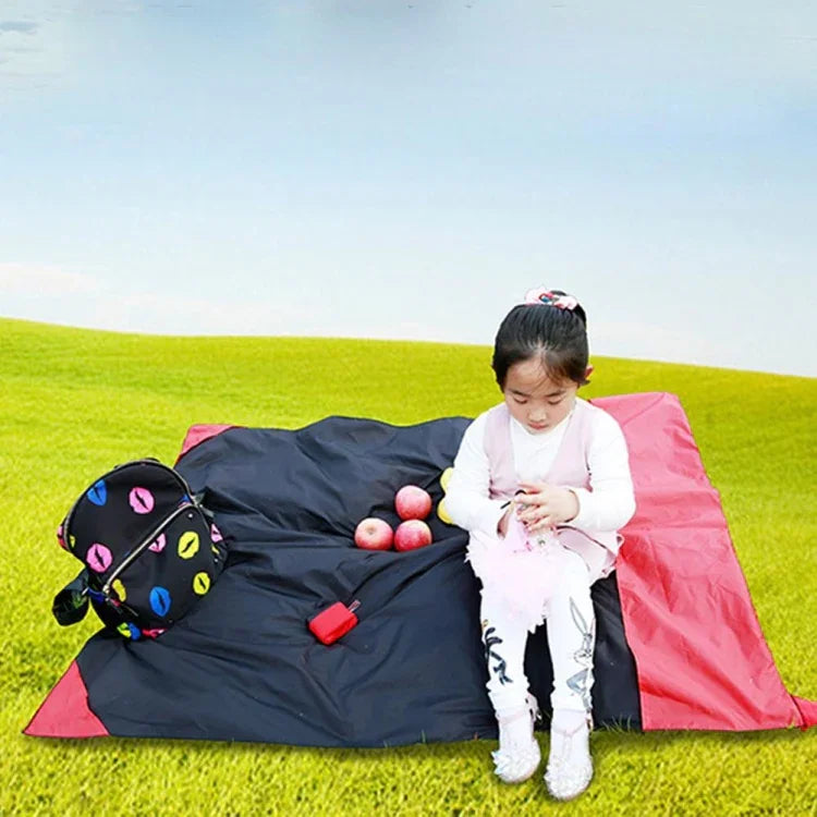 Portable Ultra-thin Folding Camping Mat Pocket Waterproof Blanket Outdoor Picnic Mat Sand Beach Mat, Size: 70*110cm, 70x110cm Red, 70x110cm Blue