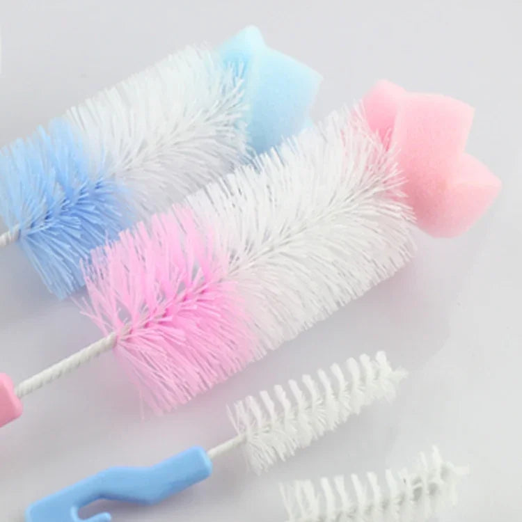 2 Sets Baby Nipple Milk Bottle Cup 360 Degree Sponge Cleaner Pacifier Brush, Random Color Delivery, Milk Bottle Cup