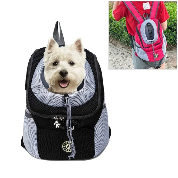 アウトドアペット犬用キャリーバッグ フロントバッグ ダブルショルダー 携帯用トラベルバックパック メッシュバックパック ヘッド、S、L