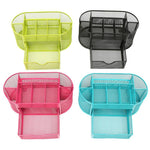 Desk Organizer 9 Grids Metal Mesh Office Pen Pencil Holder