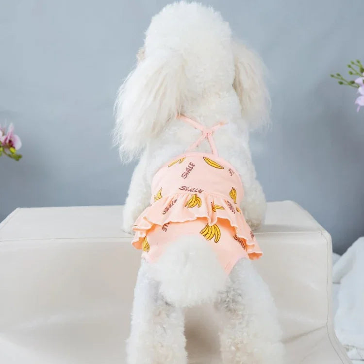 Banana Printed Dog Physiological Pants Comfortable Breathable Strap Pet Physiological Pants, S, M, L, XL