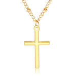 Women Fashion Bright Electroplating Cross Jewelry Necklace, Gold, Silver